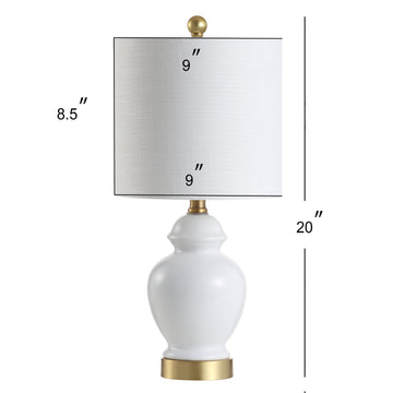 Perry 20" Ceramic/Metal LED Table Lamp - JONATHAN Y